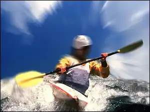 kajak wiosło, Rafting, spływ
