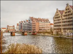 Kamienice, Gdańsk, Rzeka, HDR, Woda, Motława