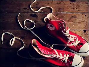 Sznurowadła, Converse, Trampki, Czerwone