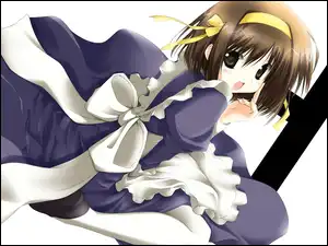 biało niebieski strój, Suzumiya Haruhi No Yuuutsu, kokarda