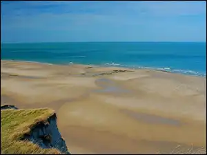 Błękitne, Skała, Morze, Plaża, Niebo