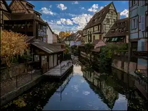 Rzeka, Francja, Kanał, Domy, Colmar