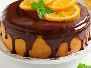 Pomaranczy, Ciasto, Czekolada, Plastry