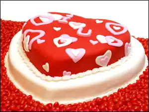 Serce, Napis, Groszki, Tort, Cukierki, Słodycze, I Love You