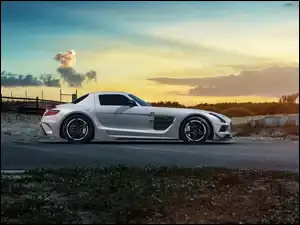 Droga, Mercedes SLS Zachód, Słońca