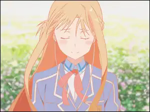 Łąka, Anime, Słuchawki, Dziewczyna, Manga