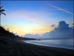 Słońca, Plaża, Morze, Zachód