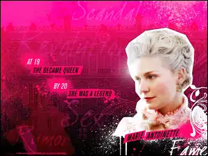 fryzura, tło, Kirsten Dunst, Marie Antoinette, różowe