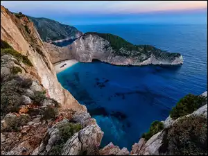 Góry, Grecja, Zatoka Wraku, Klify, Wyspa Zakintos, Morze Jońskie, Skały, Plaża Nawajo