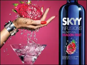 Ręka, Kieliszek, Skyy, Wódka, Owoc