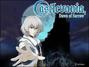 noc, Castlevania, chłopak, księżyc, dłoń, zamek