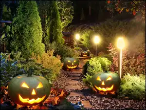 Halloween, Świecące, Dynie