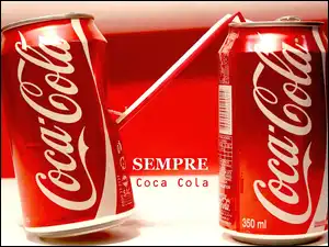 Coca, Słomka, Puszki, Dwie, Coli