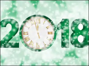 Zegar z Nowym Rokiem 2018