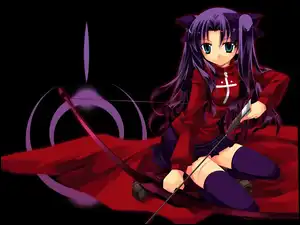 Fate Stay Night, łuk, dziewczyna, broń