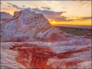 Skały, Zachód słońca, Vermillion Cliffs National Monument, Stany Zjednoczone, Marble Canyon, Arizona