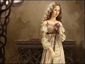 Grafika, Kobieta, Berło