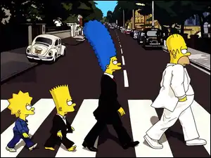 Simpsonowie, The Simpsons, Przejście, Ulica, Rodzinka, Pasy