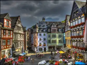 HDR, Kamienice, Miasto Cochem, Niemcy