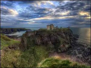 Morze Północne, Skała, Ruiny, Zamek Dunnottar, Szkocja