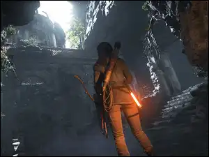 Łuk, Lara Croft, Kołczan, Rise of the Tomb Raider, Strzały, Gra
