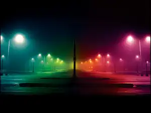 Nocą, Rozświetlone, Latarnie