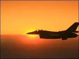 Słońca, F16 Fighting Falcon, Zachód