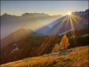 Góry, Zachód, Słońca