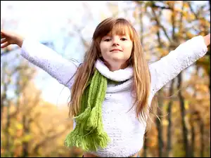 Zabawa, Dziewczynka, Szal