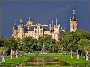 Wirtembergia, Badenia, Hohenzollern, Posągi, Zamek, Park