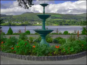 Rabatka, Fontanna, Góry, Irlandia, Rzeka Roughty River, Miejscowość Kenmare