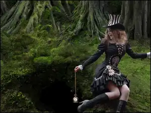 Kobieta, Zegarek, Roślinność, Las, Moda