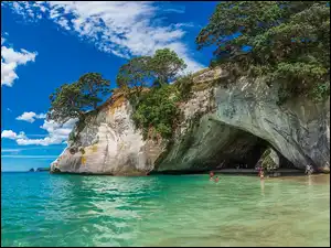 Zatoka Cathedral Cove w Nowa Zelandia