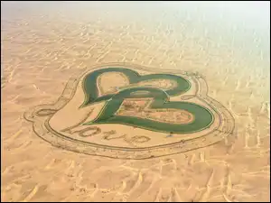 Zjednoczone Emiraty Arabskie, Napis, Dubaj, Love Lake Dubai, Teren piknikowy, Love, Dwa, Piasek, Serca