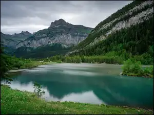 Kanton Valais, Góry, Lasy, Szwajcaria, Lac de Derborence, Jezioro, Alpy Berneńskie