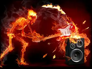 Człowiek, Kolumna, Fractalius, 3D, Gitara