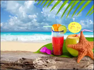 Drinki, Wakacje, Plaża, Letnia, Rozgwiazda