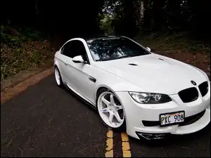 Samochód, Biały, Seria 3, Droga, BMW, E92