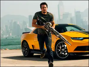Transformers 4, Film, Żółty, Aktor, Mark Wahlberg, Camaro SS