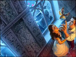 Okna, Grafika, Kobieta, Mężczyzna