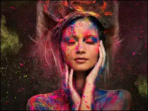 Bodypainting, Kobieta, Melissa Lingafelt, Farby