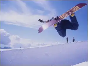 śnieg, Snowbording, deska, snowboardzista