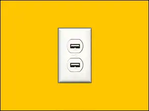 USB, Żółte, Tło, Gniazdo