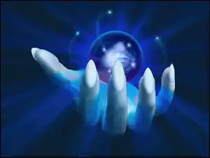 Kula, 3D, Świetlista, Dłoń, Promienie