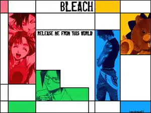 miś, plakat, ludzie, Bleach, fotki
