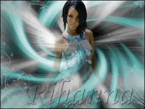 Rihanna, Grafika, Błękitne, Fale