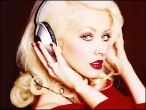 Słuchawki, Christina Aguilera, Czerwone, Usta