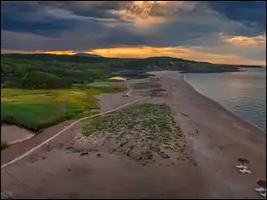 Bułgaria, Drzewa, Sinemorec, Las, Morze, Wzgórza, Veleka Beach, Plaża, Leżaki, Gmina Carewo