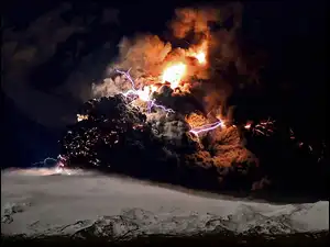 Sumatra, Wulkan, Sinabung, Erupcja