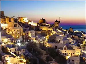 Grecja, Domy, Morze, Santorini